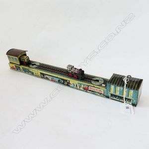Arnold wind up tin plate train and tracks, made in West Germany.…