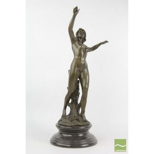 Bronze Art Noveau lady figural sculpture, after Raoul Larche,…