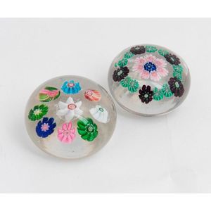 Two Clichy millefiore miniature paperweights, circa 1850, one…
