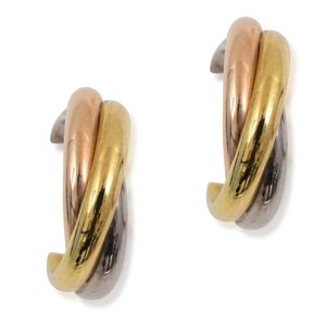 Cartier tri sale color earrings