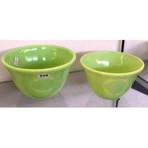 Glass Mixing Bowl Trio in 'Jadeite