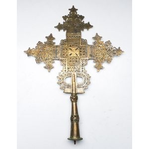 A late 19th century metal cross 57 cm x 41 cm, possibly off the…