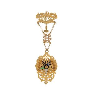 A gold 'Order of the Eastern Star' pendant brooch, presented by…