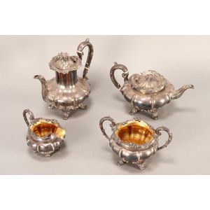 Four piece silver plate tea service, comprising teapot, coffee…