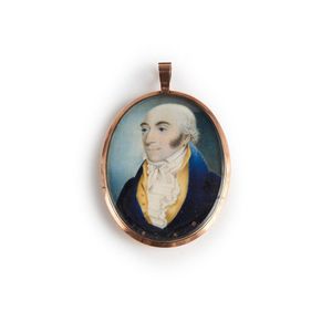 A miniature, a gentleman English school circa 1790 with…
