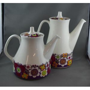 Norwegian retro pottery coffee pot & teapot by Figgjo Flint, 21…