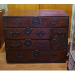 The Nara Collection - Japanese Cherry, Beech or Walnut Getabako Shoe Tansu  or Storage Cabinet- TJ8F51