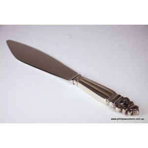 A Georg Jensen sterling silver 'Acorn' cake knife, 1945 onwards,…