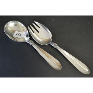 Danish Frigast sterling silver salad servers 'Princess Fuchsia'…