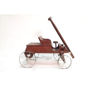Musical childs pull toy in the form of a painted early Benz…