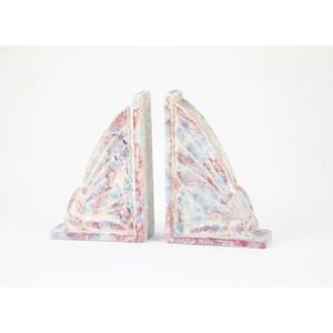 Pair Wedgwood Art Deco bookends, butterfly design in pink and…