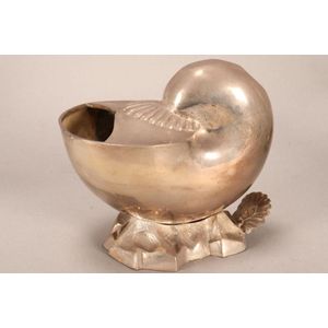 Victorian silver plate spoon warmer, in the form of a nautilus,…