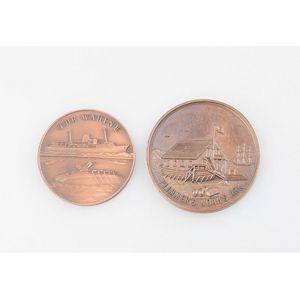 Two medals, Wellington Centenary 1856 - 1056, Plimmers Noah's…