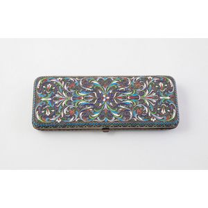 Early 20th century Russian cloisonne enamel cigarette box,…