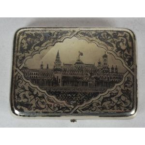 Russian silver cigarette case circa 1895, with Moscow mark,…