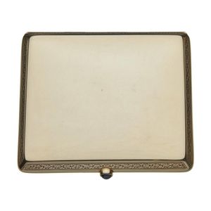 A gold cigarette case, with engraved decoration, set with a…