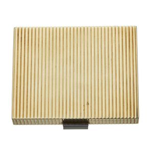An Art Deco gold cigarette case, of geometric striped…