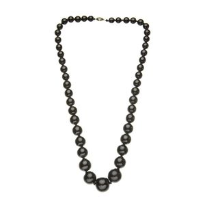 A Whitby jet necklace, the graduated circular beads, measuring&hellip;