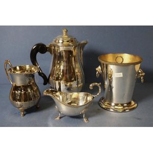 Four various silver plate table ware pieces, including hot…