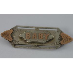 Hallmarked silver and gold BABY brooch hallmarked Chester
