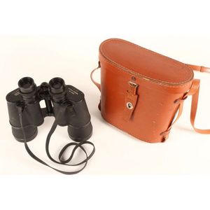 Pair of leather cased Space master binoculars contents of…