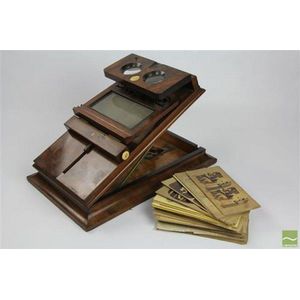 Victorian walnut Stereoscope with slides with adjustable base…