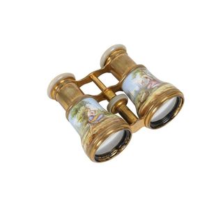 Opera glass binoculars, pair of early 20th century, enamelled,…