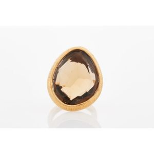 Yvel, gold and smoky quartz ring, 18ct yellow gold, bezel set&hellip;