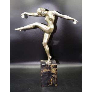 Good 1920's art deco figure of a dancer in chrome, signed…