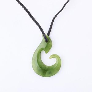 Pounamu, hei matau pendant on black cord. Pendant size 33 mm x&hellip;
