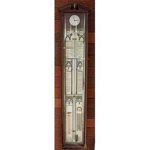 An Admiral Fitzroy patent barometer in walnut case; by Comitti.…