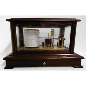 A Rapport barograph recording barometer having clockword…