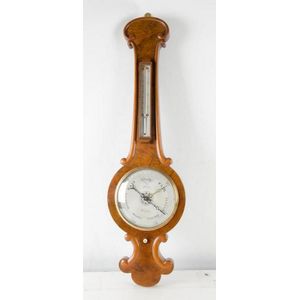 English mahogany banjo barometer by 'P. Corti, Exeter'. Corti…