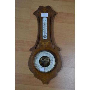 Antique German Art Nouveau inlaid barometer, approx 45 cm high,…