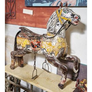 An early 20th century childrens Play horse, Distressed paint…