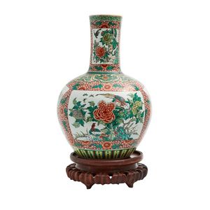 A large Chinese porcelain bottle vase, decorated in famille&hellip;