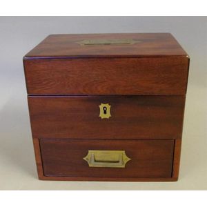 Vintage wooden medical box, with compartments in drawers,…