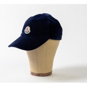 Moncler, royal blue velvet baseball cap