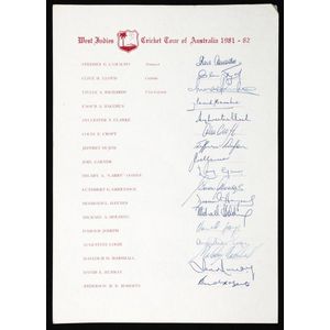1981-82 West Indies team: 'West Indies cricket Tour of&hellip;