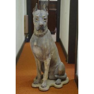 Large ceramic figure of a dog 'Bruno', formerly used in the…