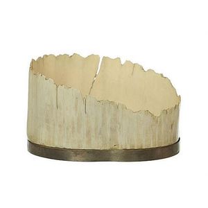 An Edwardian ivory tusk glass and brass mounted dish, of oval…