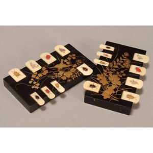 Lovely pair of Japanese whist shibayama counters, of…