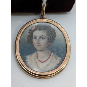 Victorian ivory hand painted miniature, hand painted and…