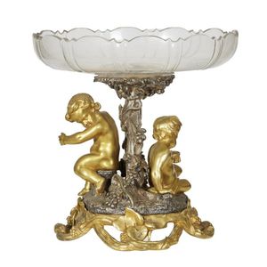 A 19th century table comport silvered and gilt metal, decorated…