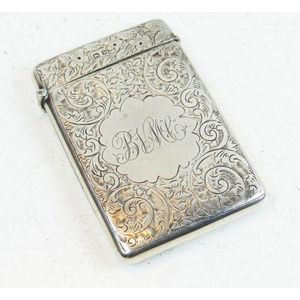 Edwardian Cigarette Case Sterling Silver Hand Chased - Ruby Lane