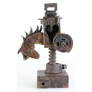 Bronze sculpture of 'Urban Cowboy' by Jimmy Rix, height 33 cm.