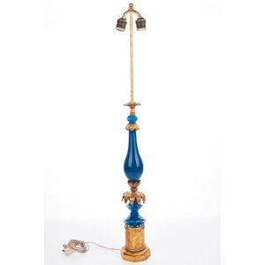Maison Jansen, France, table lamp, 20th century, blue glass and…