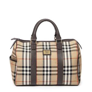 Burberry Tote Check Gold-tone Beige in Canvas/Leather with Gold-tone - US