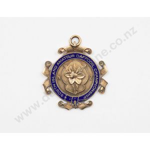 Original cased sterling silver and enamel medallion, for the…