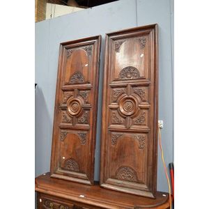 Pair antique 18th century French carved walnut doors (2)